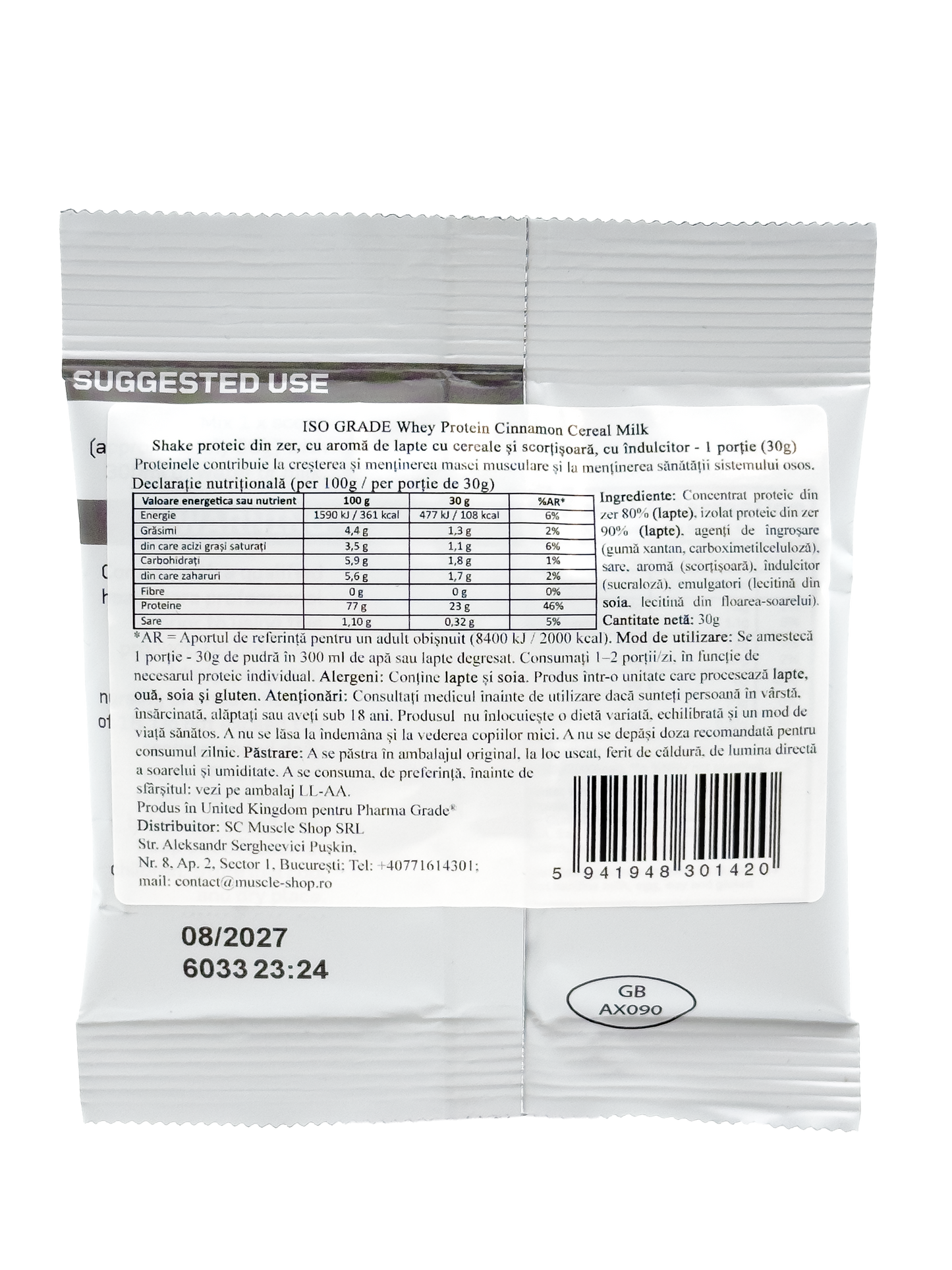 Proteina din Zer, Pharma Grade, ISO Grade, 30g