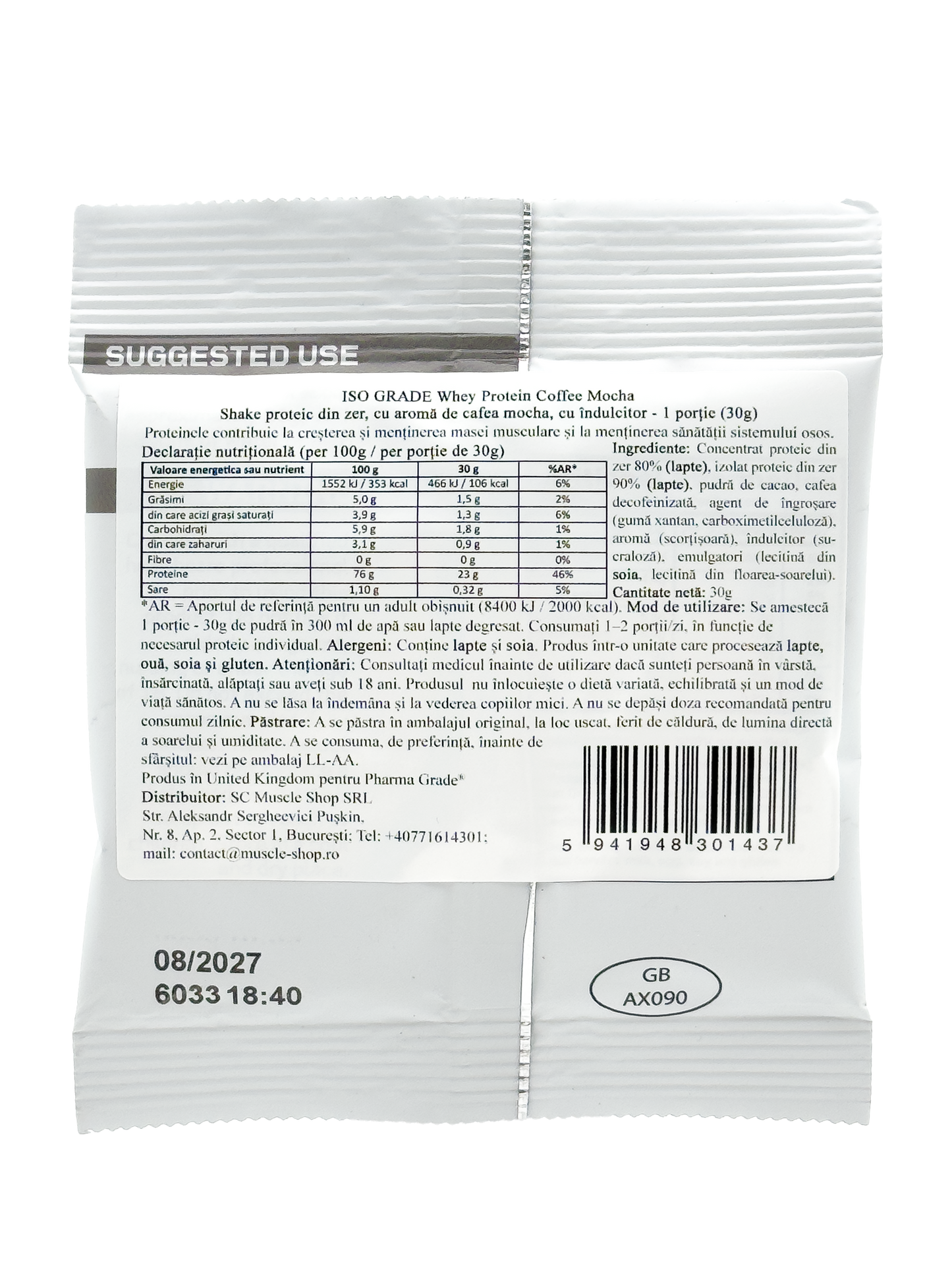 Proteina din Zer, Pharma Grade, ISO Grade, 30g