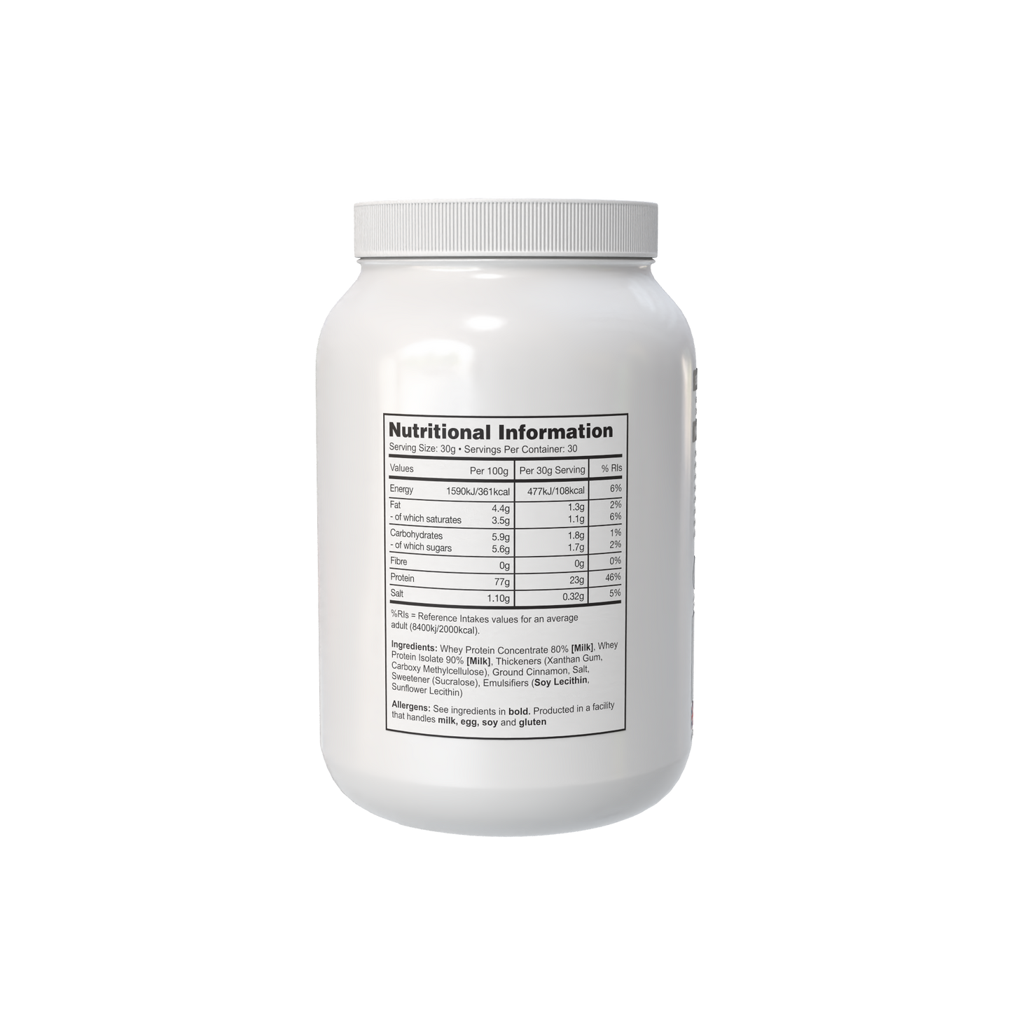 Informatii nutritionale ISO Grade Cinnamon Cereal Milk 23g proteina 30 portii