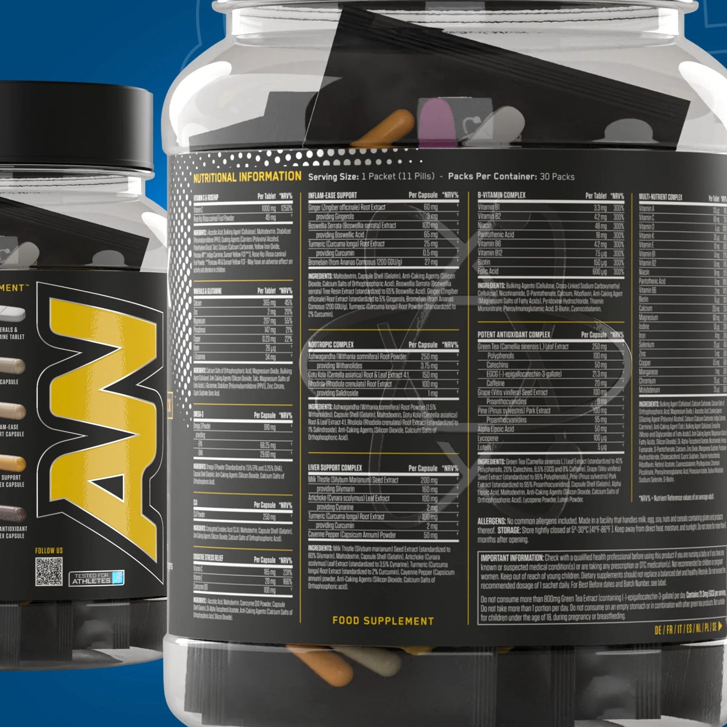 Complex Vitamine si Minerale, Applied Nutrition, Black Stak, The Ultimate Health Pack, 30 Portii