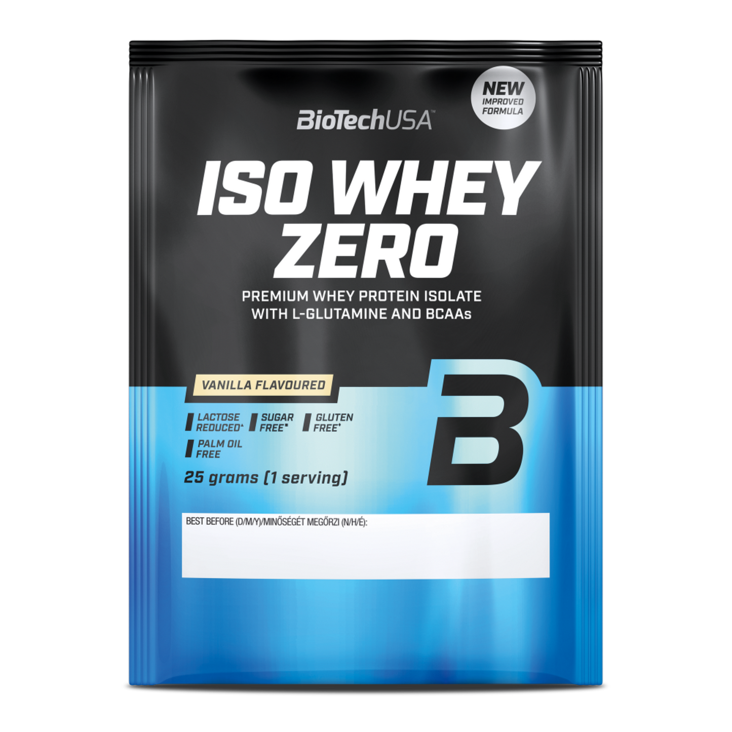 Proteina din Zer Izolat, Continut Scazut de Lactoza, BioTechUSA, Iso Whey Zero, Lactose Reduced, 25g