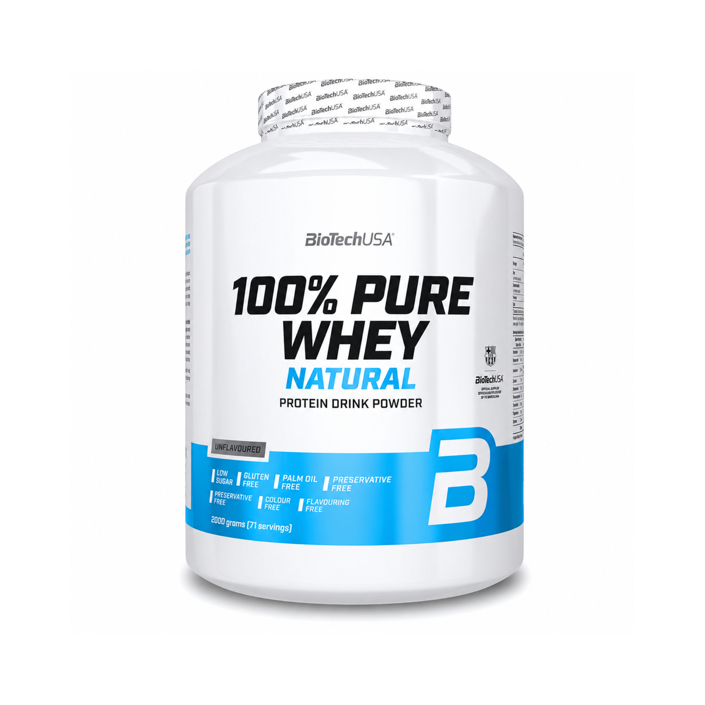 Proteina din Zer Fara Aroma, BioTechUSA, 100% Pure Whey Unflavored, 2000g