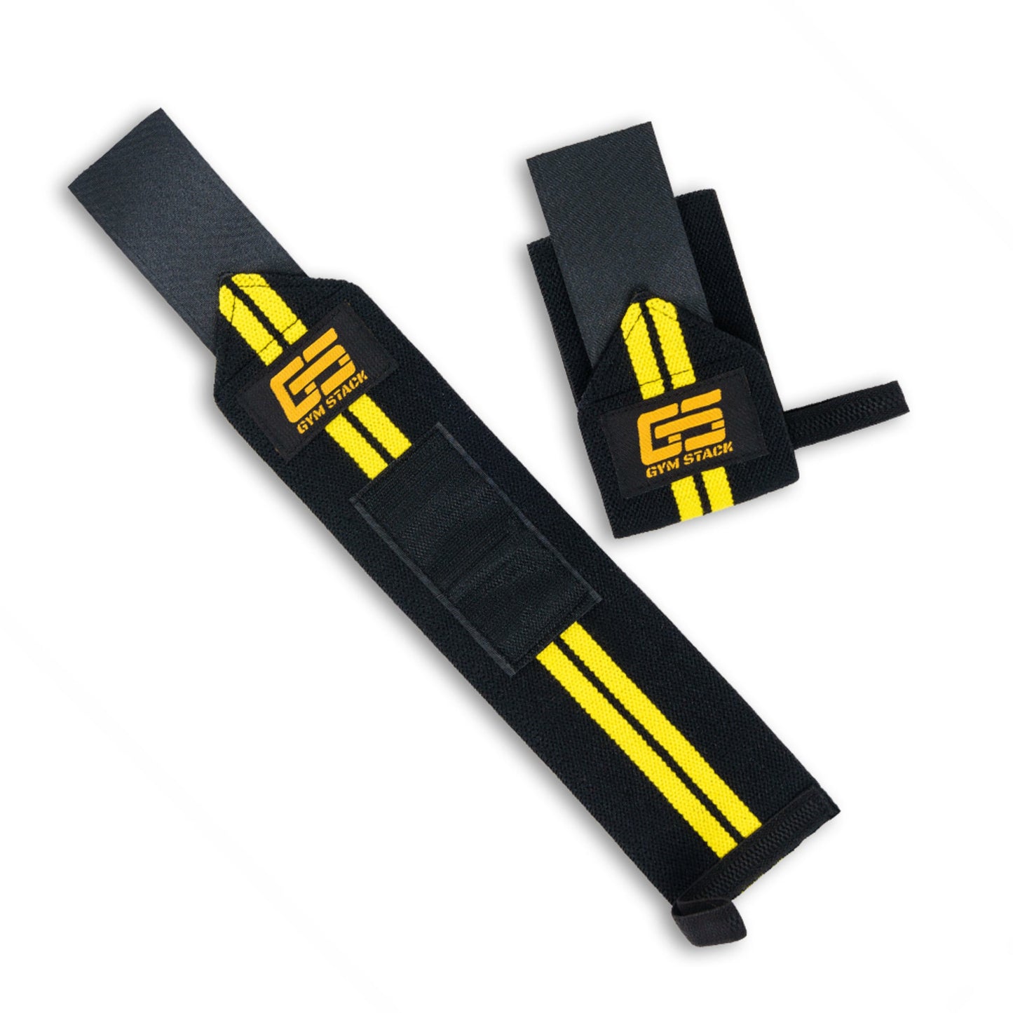 Suport pentru Incheieturi, Gym Stack, Wrist Wraps, Negru / Galben