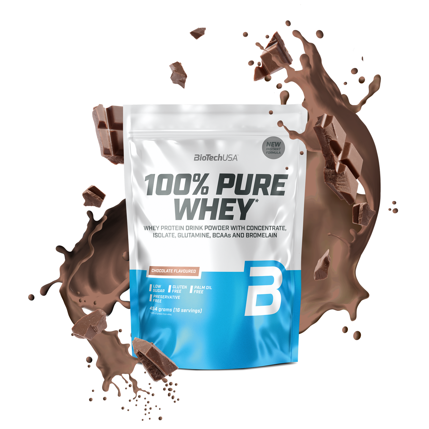 Proteina din Zer, BioTechUSA, 100% Pure Whey, 454g