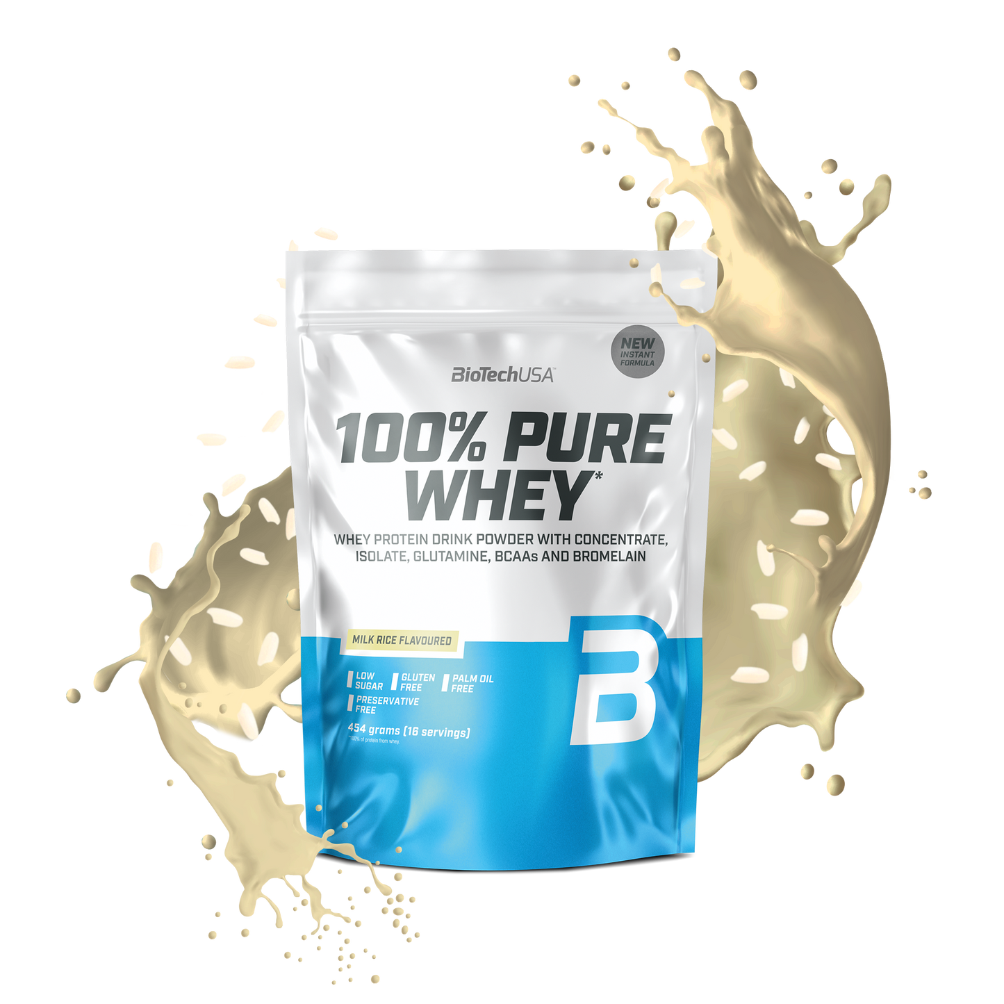Proteina din Zer, BioTechUSA, 100% Pure Whey, 454g