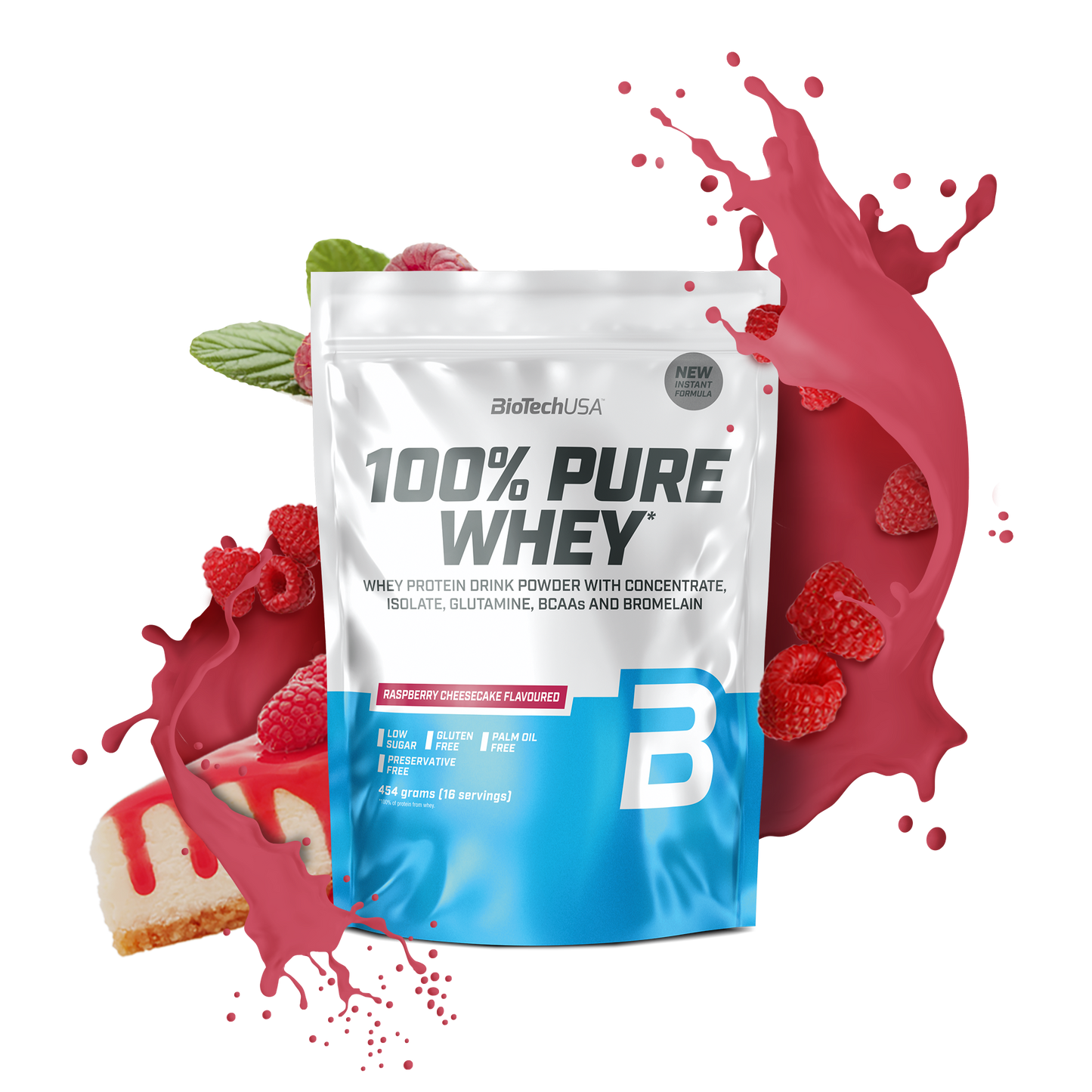 Proteina din Zer, BioTechUSA, 100% Pure Whey, 454g