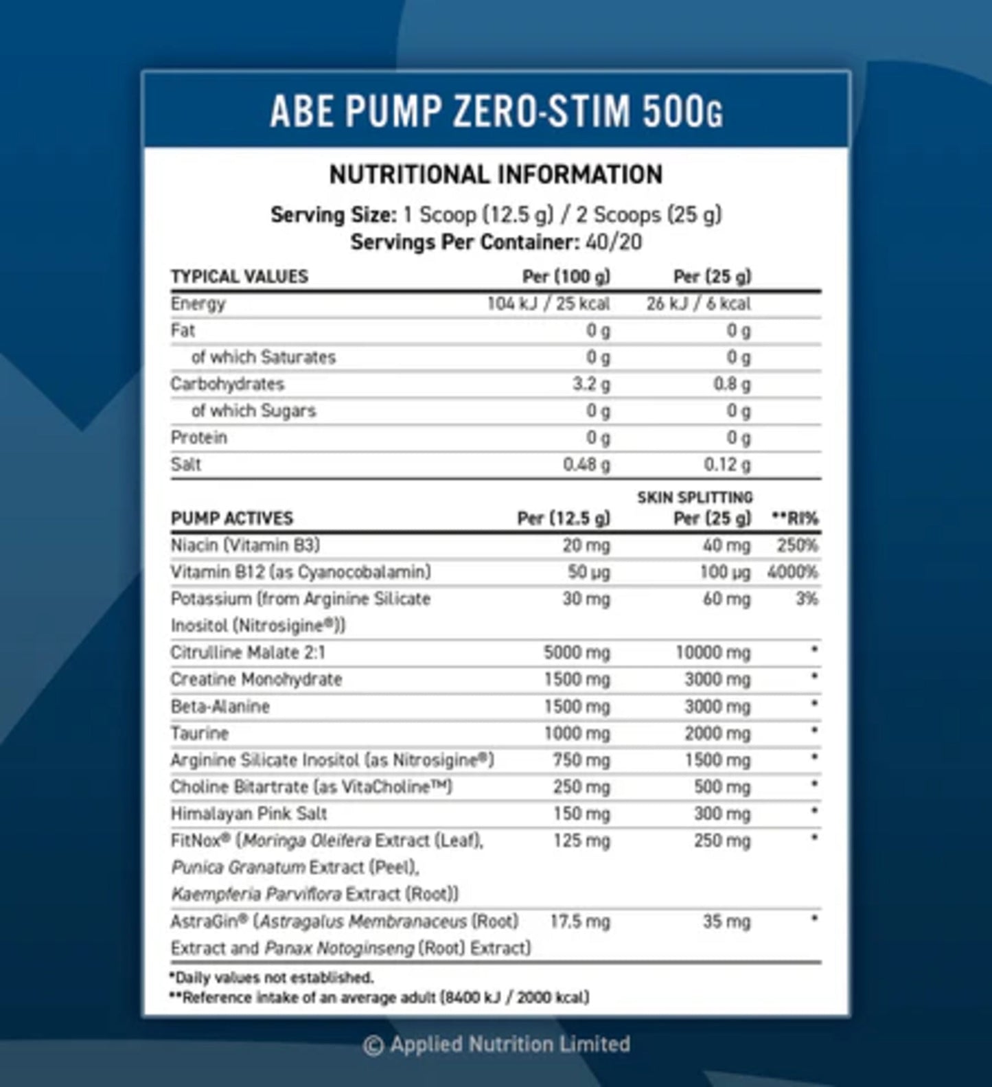 Pre-Workout, Applied Nutrition, ABE Pump Stim-Free, 500g