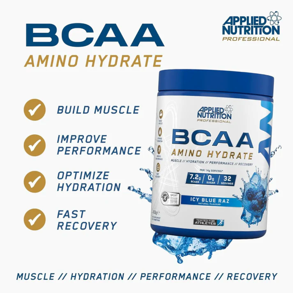 Aminoacizi Pudra, Applied Nutrition, BCAA Amino, Hydrate, 450g