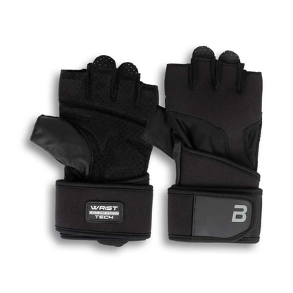 Manusi din Piele cu Suport pentru Incheieturi, BioTechUSA, Fitness Gloves Kyle, Black