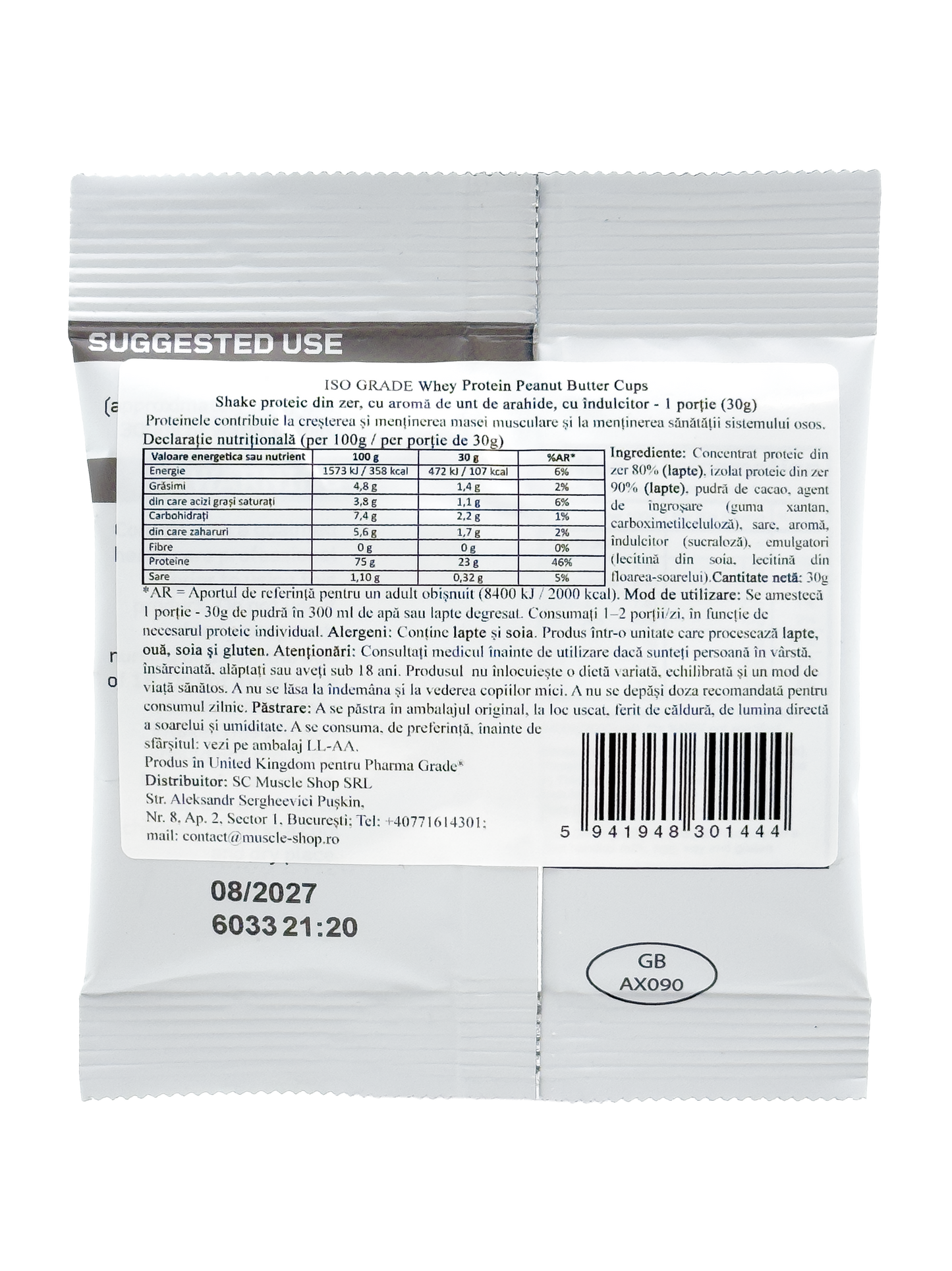 Proteina din Zer, Pharma Grade, ISO Grade, 30g