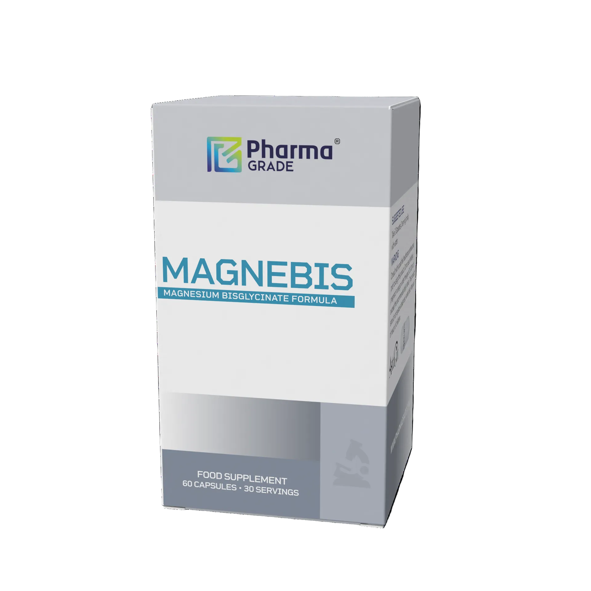 Magneziu Bisglicinat Pharma Grade Magnebis 60 capsule ambalaj frontal