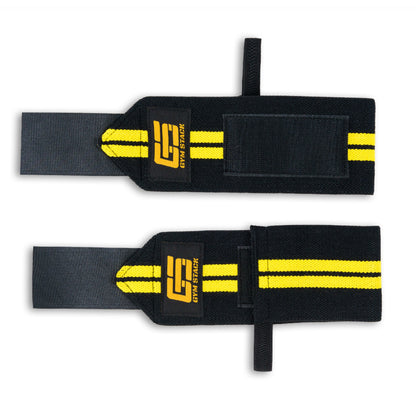Suport pentru Incheieturi, Gym Stack, Wrist Wraps, Negru / Galben