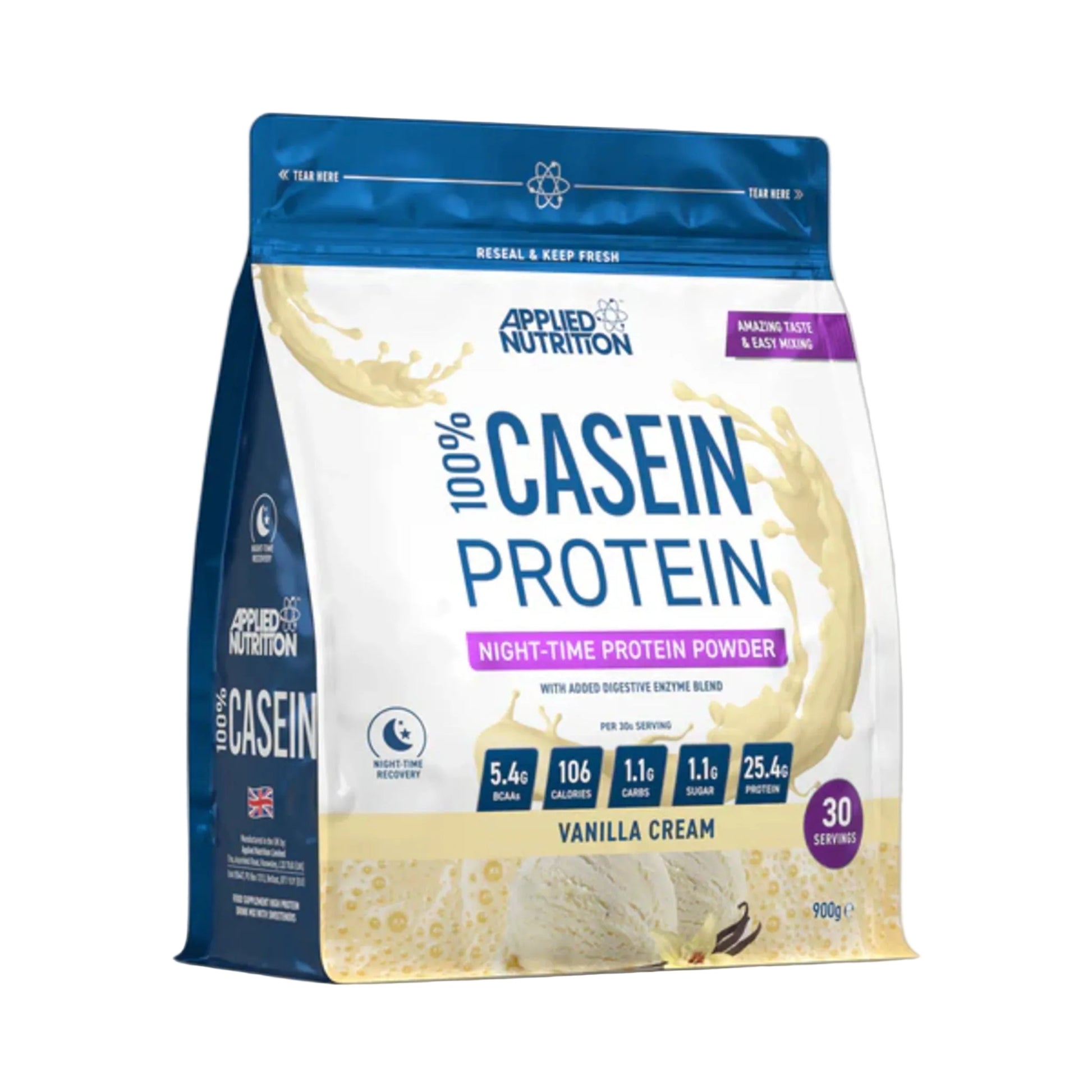 Cazeina, Applied Nutrition, 100% Casein Protein, 900g