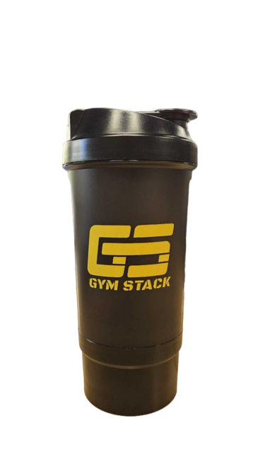 Shaker, Gym Stack, Negru, 500ml + Compartiment, 250ml