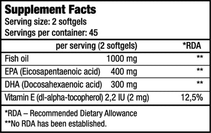 Acizi Grasi, BioTechUSA, Mega Omega 3, 90softgels