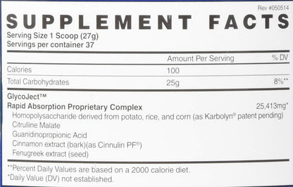 Complex de Carbohidrati, Evogen, GlycoJect, 1000g