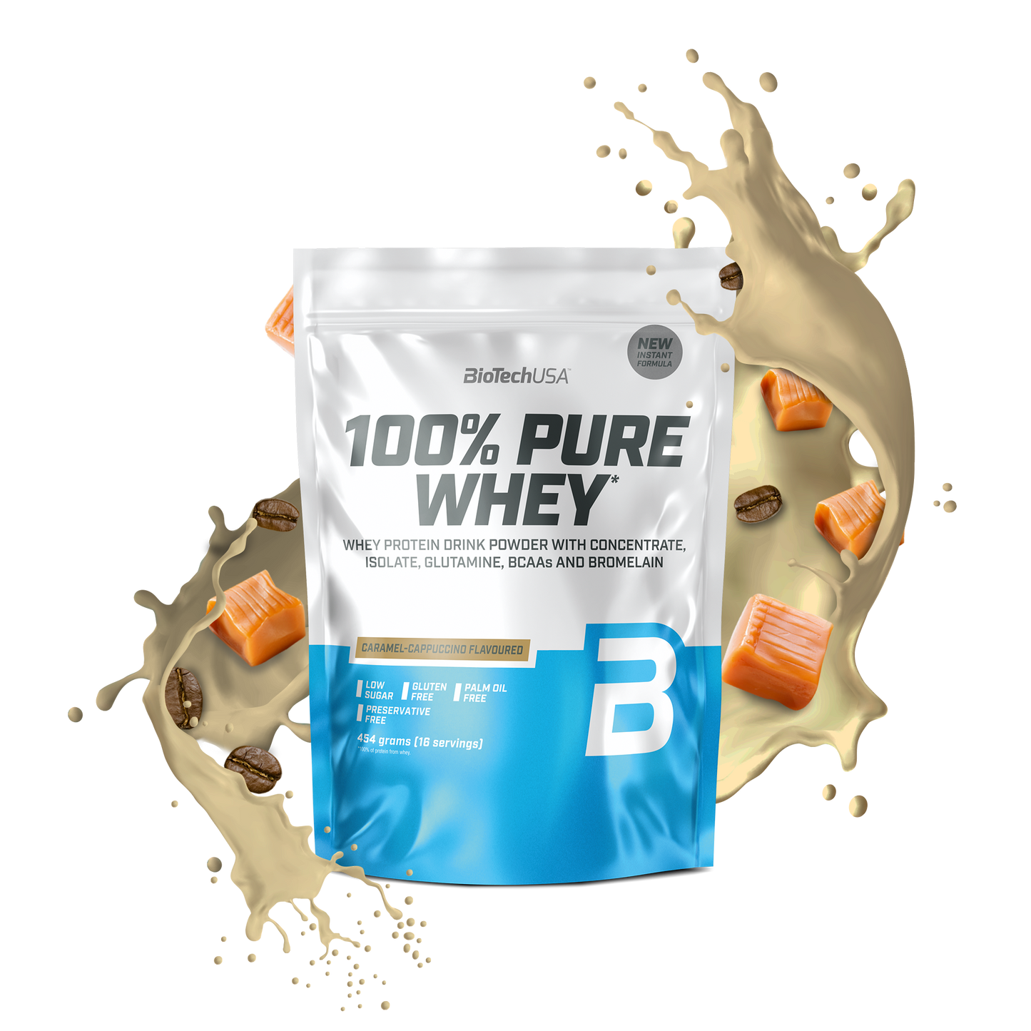 Proteina din Zer, BioTechUSA, 100% Pure Whey, 454g