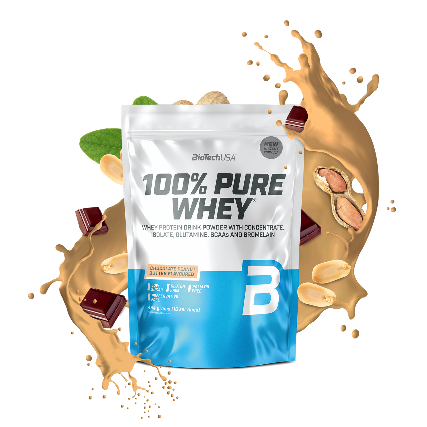 Proteina din Zer, BioTechUSA, 100% Pure Whey, 454g
