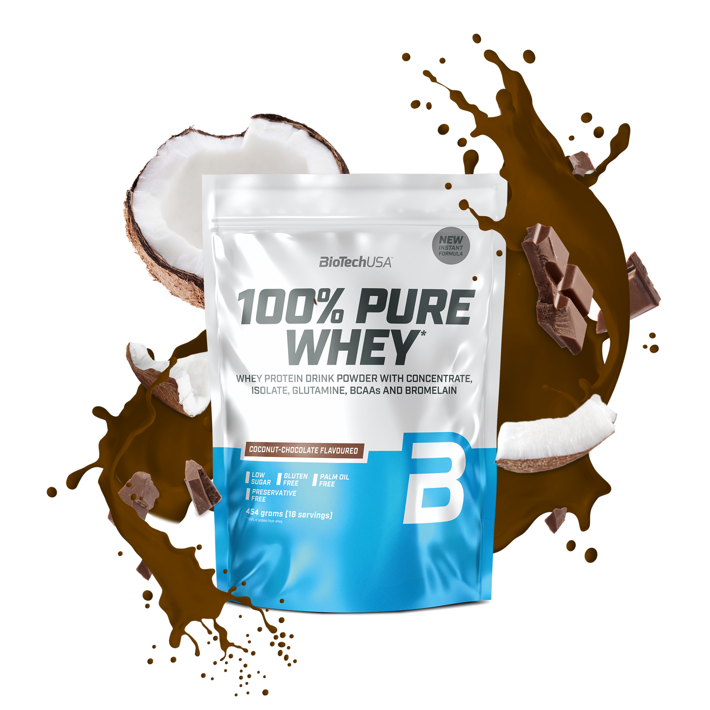 Proteina din Zer, BioTechUSA, 100% Pure Whey, 454g