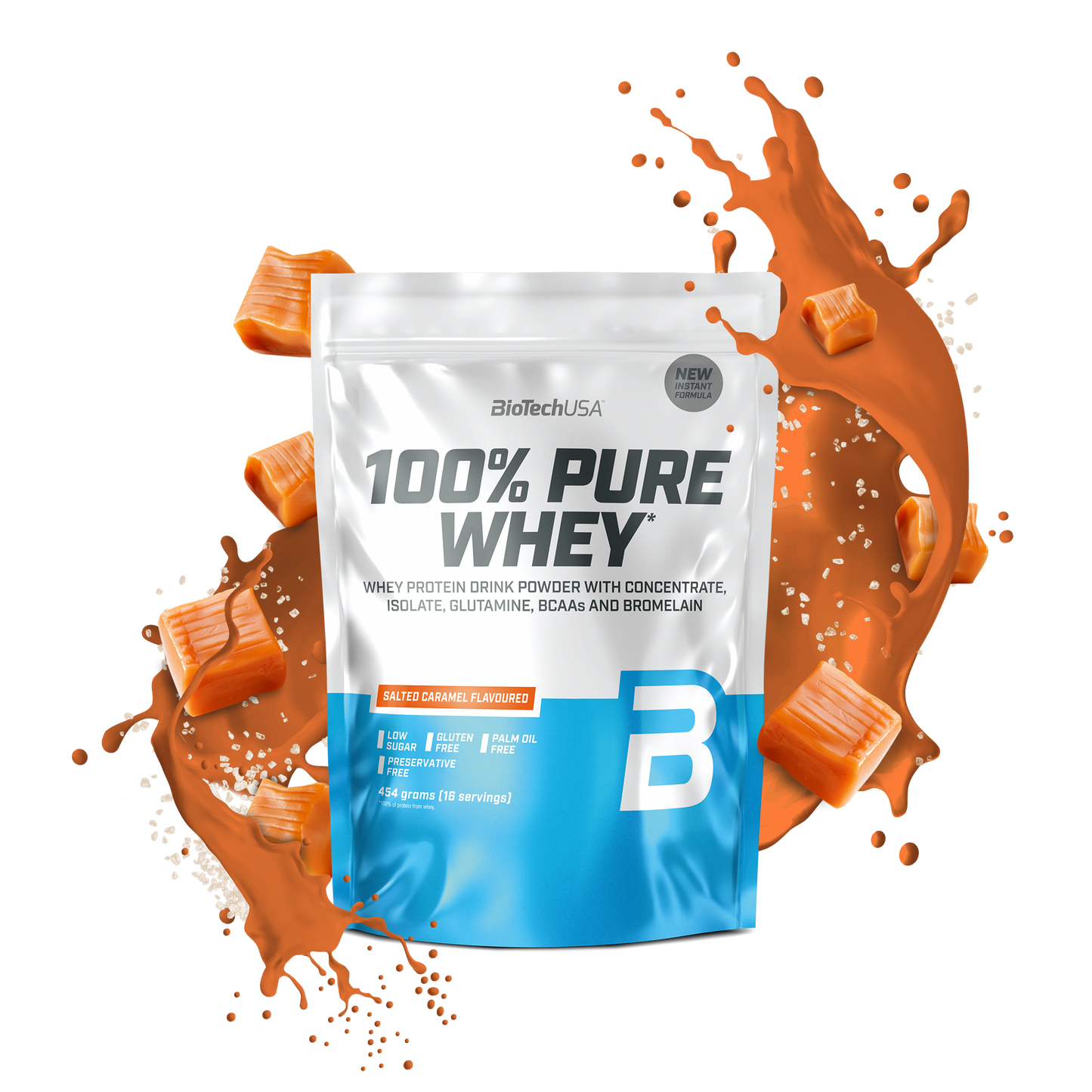 Proteina din Zer, BioTechUSA, 100% Pure Whey, 454g