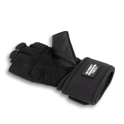 Manusi din Piele cu Suport pentru Incheieturi, BioTechUSA, Fitness Gloves Kyle, Black